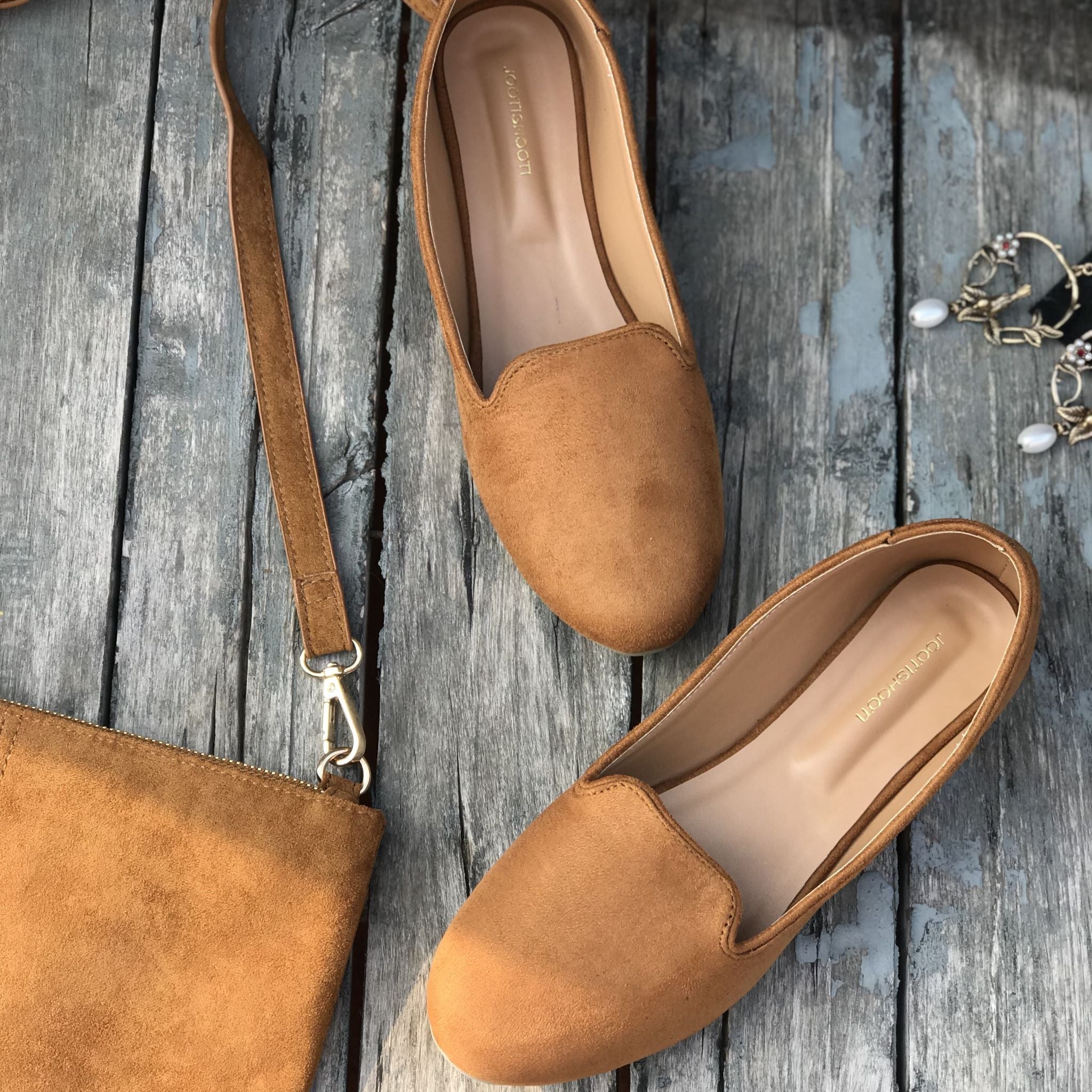 Camel Brown Loafers by House of Maryam - House of Maryam