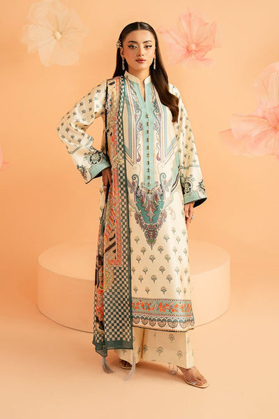 Imrozia Premium | Amelia Printed Silk | SP-150 Verdant Élan-Brand:Imrozia Premium-Type:Ladies Clothes-Ivory-Silk-House of Maryam- Buy in UK, USA