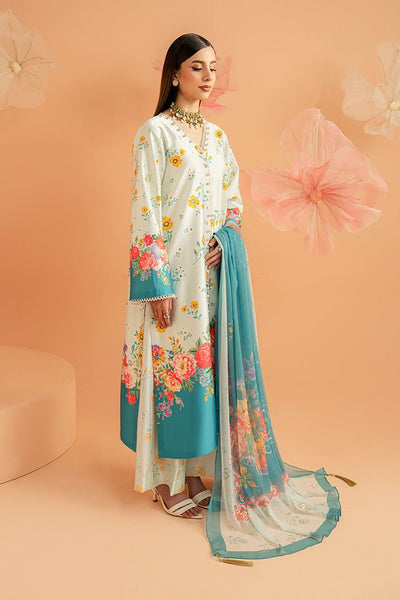 Imrozia Premium | Amelia Printed Silk | SP-151 Flora Serenade-Brand:Imrozia Premium-Type:Ladies Clothes-Aqua Blue-Silk-House of Maryam- Buy in UK, USA