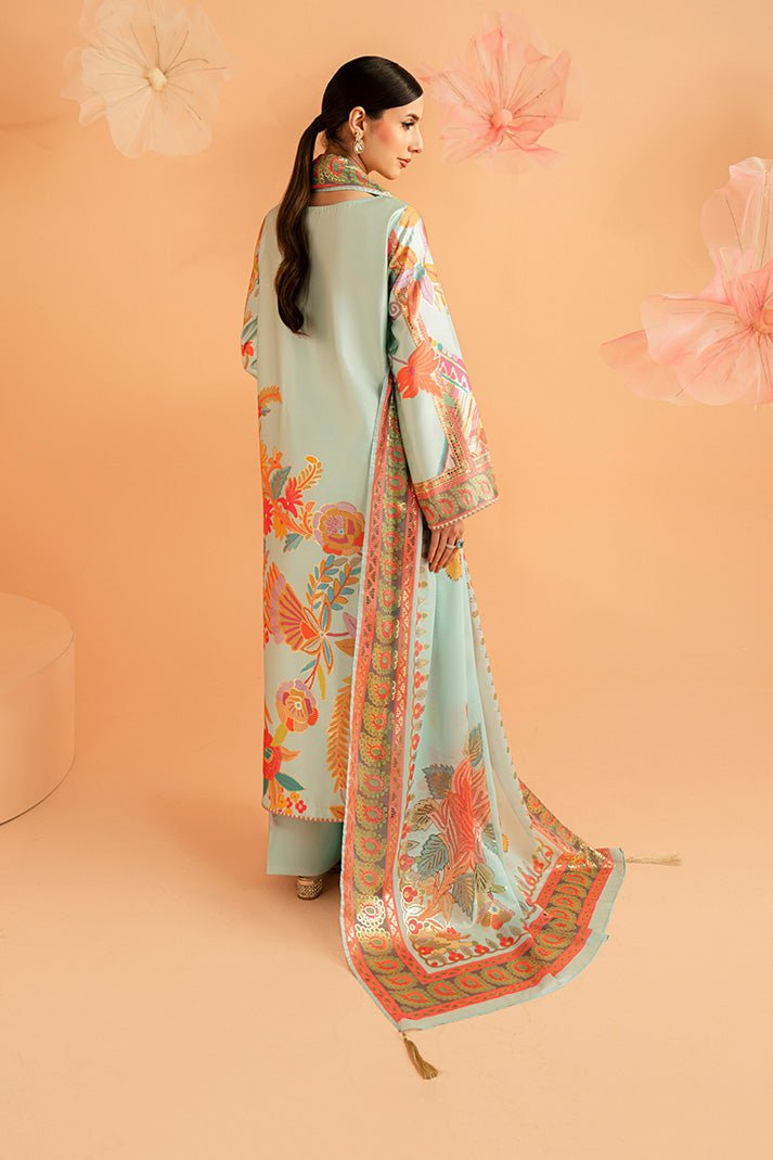 Imrozia Premium | Amelia Printed Silk | SP-155 Mint Mirage-Brand:Imrozia Premium-Type:Ladies Clothes-Mint-Silk-House of Maryam- Buy in UK, USA