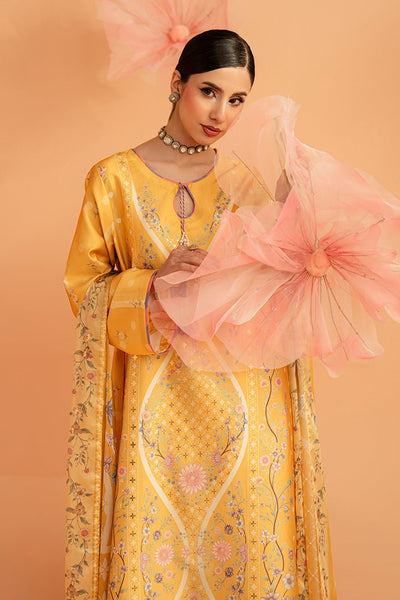 Imrozia Premium | Amelia Printed Silk | SP-156 Sunlit Aura-Brand:Imrozia Premium-Type:Ladies Clothes-Mustard Yellow-Silk-House of Maryam- Buy in UK, USA