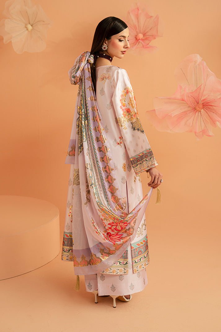 Imrozia Premium | Amelia Printed Silk | SP-157 Lilac Opulence-Brand:Imrozia Premium-Type:Ladies Clothes-Soft Lilac-Silk-House of Maryam- Buy in UK, USA