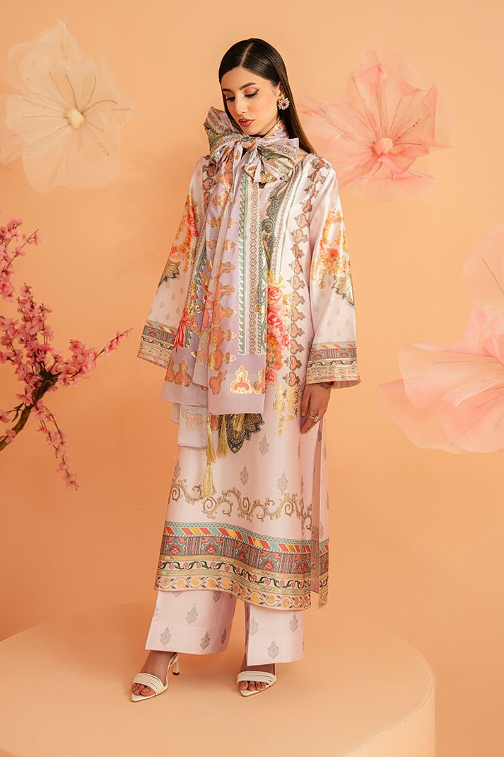 Imrozia Premium | Amelia Printed Silk | SP-157 Lilac Opulence-Brand:Imrozia Premium-Type:Ladies Clothes-Soft Lilac-Silk-House of Maryam- Buy in UK, USA