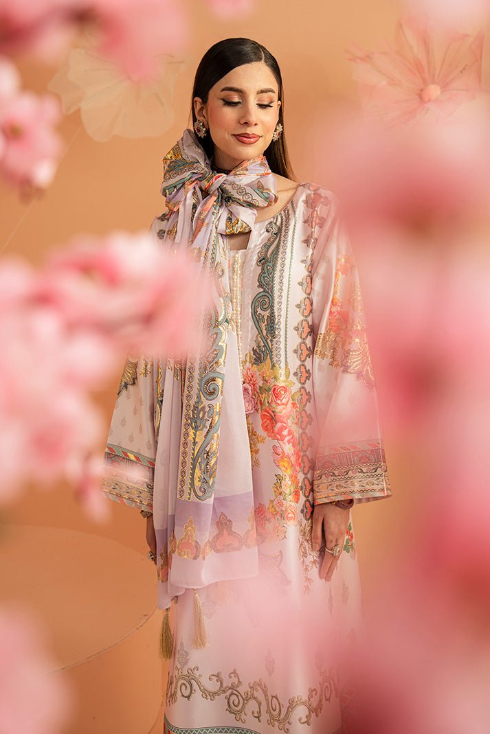 Imrozia Premium | Amelia Printed Silk | SP-157 Lilac Opulence-Brand:Imrozia Premium-Type:Ladies Clothes-Soft Lilac-Silk-House of Maryam- Buy in UK, USA