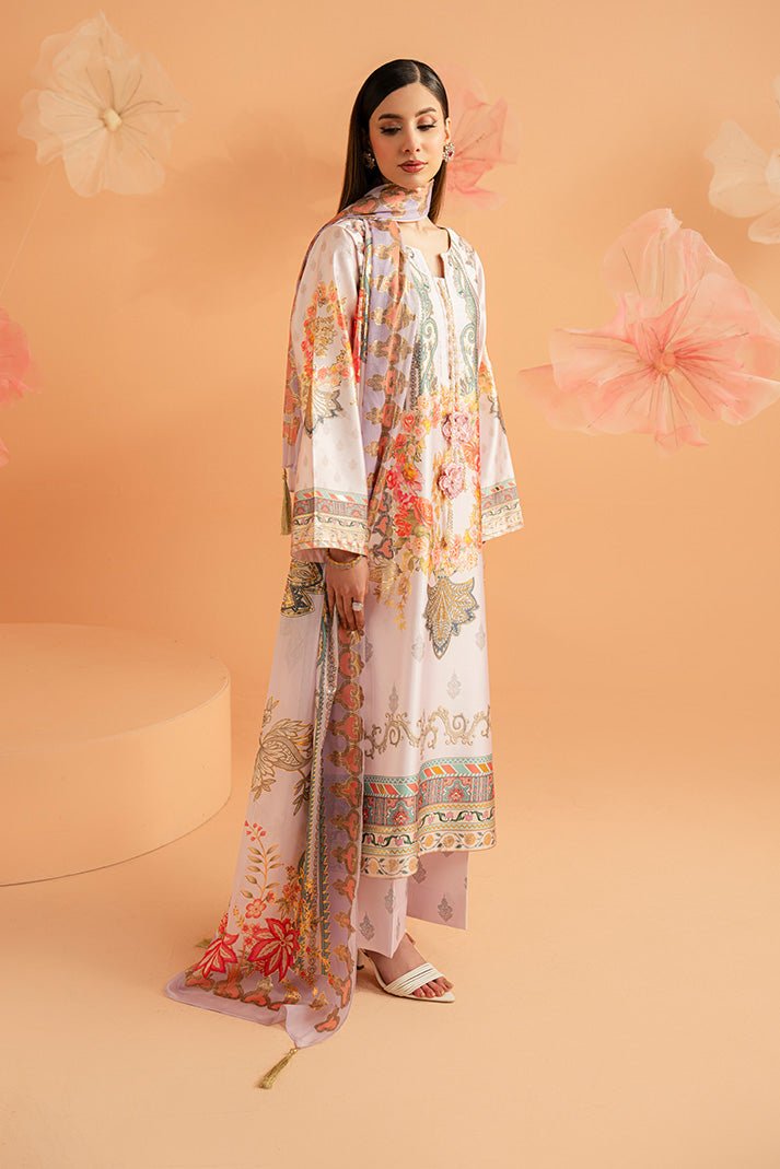 Imrozia Premium | Amelia Printed Silk | SP-157 Lilac Opulence-Brand:Imrozia Premium-Type:Ladies Clothes-Soft Lilac-Silk-House of Maryam- Buy in UK, USA