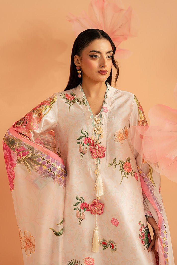 Imrozia Premium | Amelia Printed Silk | SP-158 Blush Reverie-Brand:Imrozia Premium-Type:Ladies Clothes-Peach Cream-Silk-House of Maryam- Buy in UK, USA