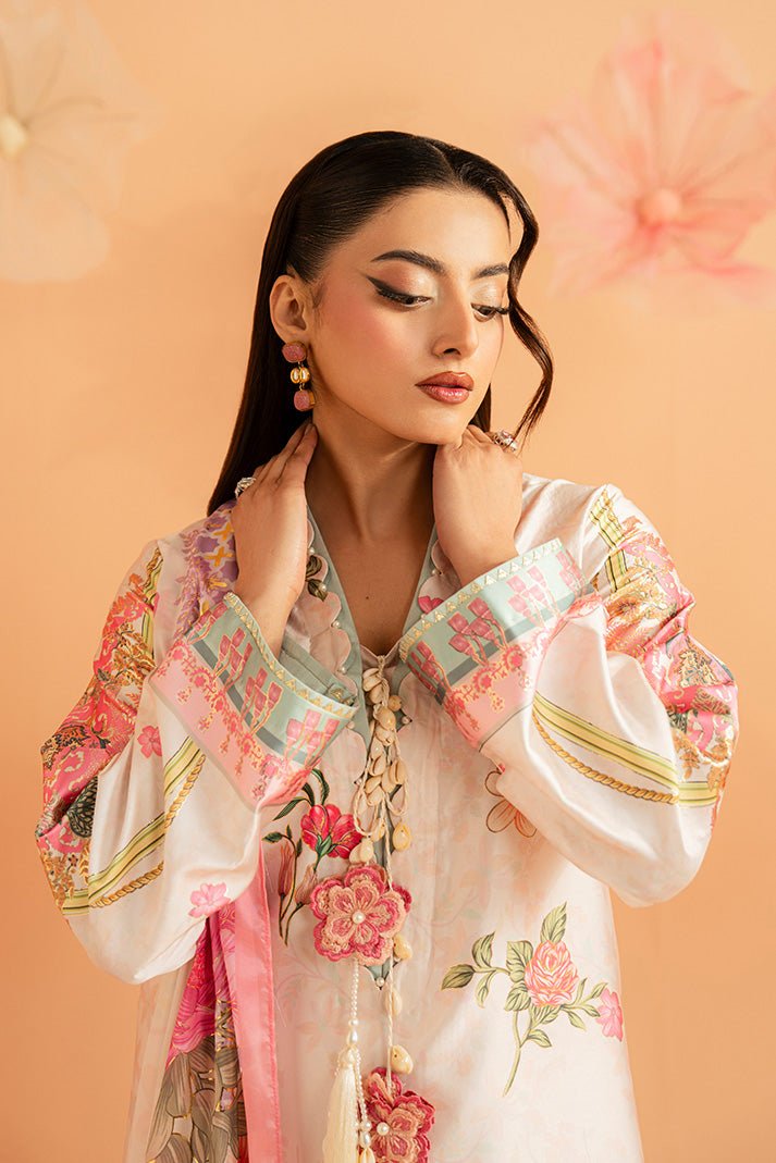 Imrozia Premium | Amelia Printed Silk | SP-158 Blush Reverie-Brand:Imrozia Premium-Type:Ladies Clothes-Peach Cream-Silk-House of Maryam- Buy in UK, USA