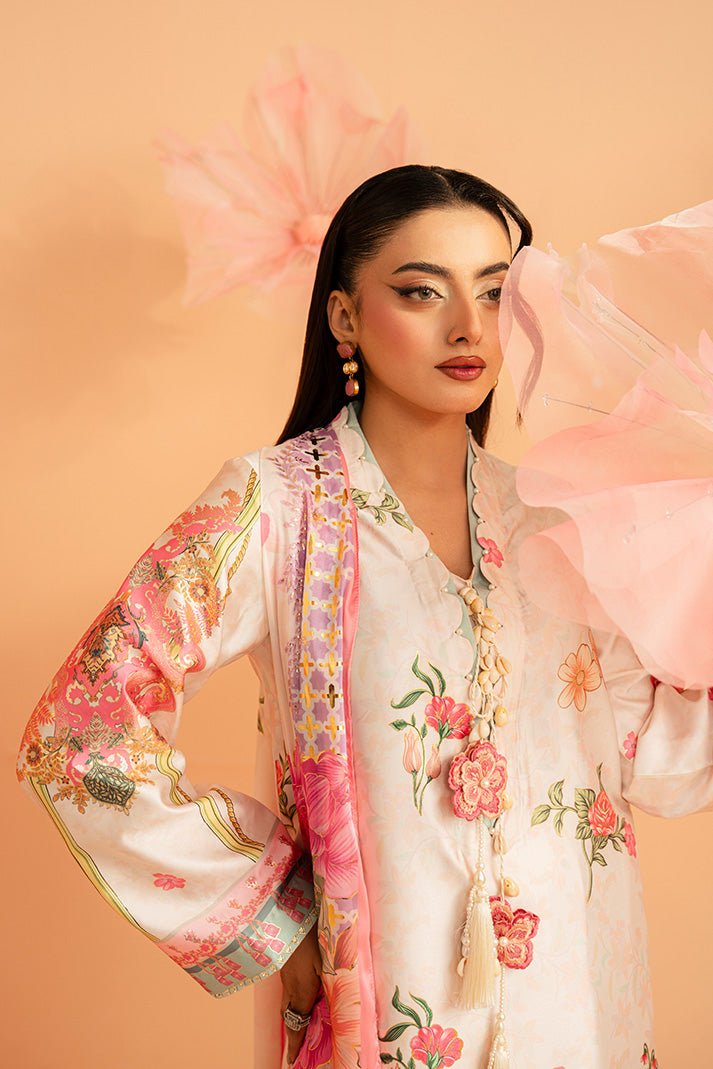 Imrozia Premium | Amelia Printed Silk | SP-158 Blush Reverie-Brand:Imrozia Premium-Type:Ladies Clothes-Peach Cream-Silk-House of Maryam- Buy in UK, USA