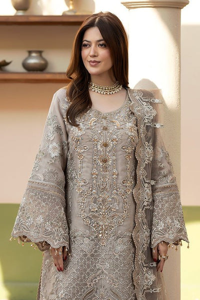 Imrozia Premium | Baad e Saba | I-270 Samak-Brand:Imrozia Premium-Type:Ladies Clothes-Beige-Organza-House of Maryam- Buy in UK, USA