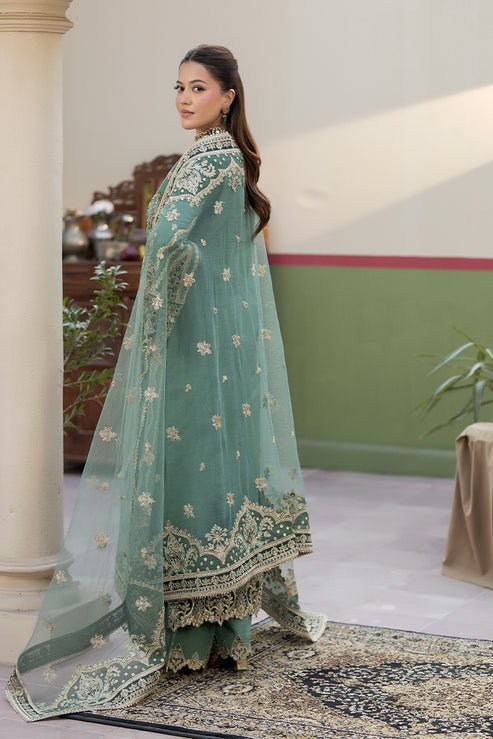 Imrozia Premium | Baad e Saba | I-271 Rimal-Brand:Imrozia Premium-Type:Ladies Clothes-Sea Green-Organza-House of Maryam- Buy in UK, USA