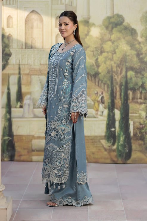 Imrozia Premium | Baad e Saba | I-273 Nayab-Brand:Imrozia Premium-Type:Ladies Clothes-Powder Blue-Organza-House of Maryam- Buy in UK, USA