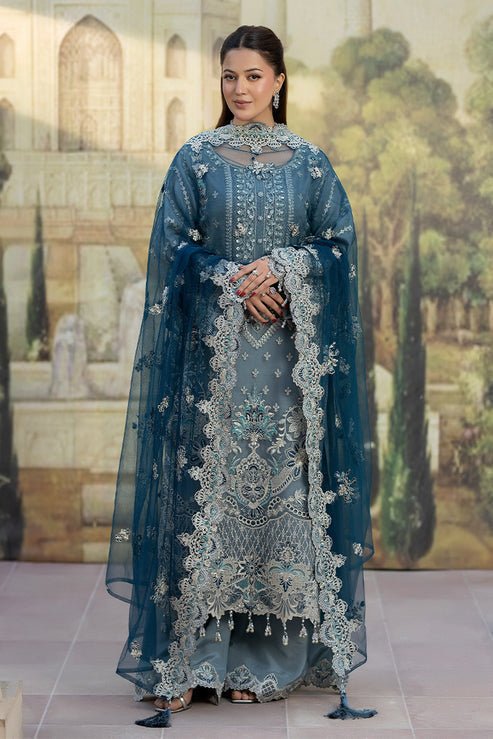 Imrozia Premium | Baad e Saba | I-273 Nayab-Brand:Imrozia Premium-Type:Ladies Clothes-Powder Blue-Organza-House of Maryam- Buy in UK, USA
