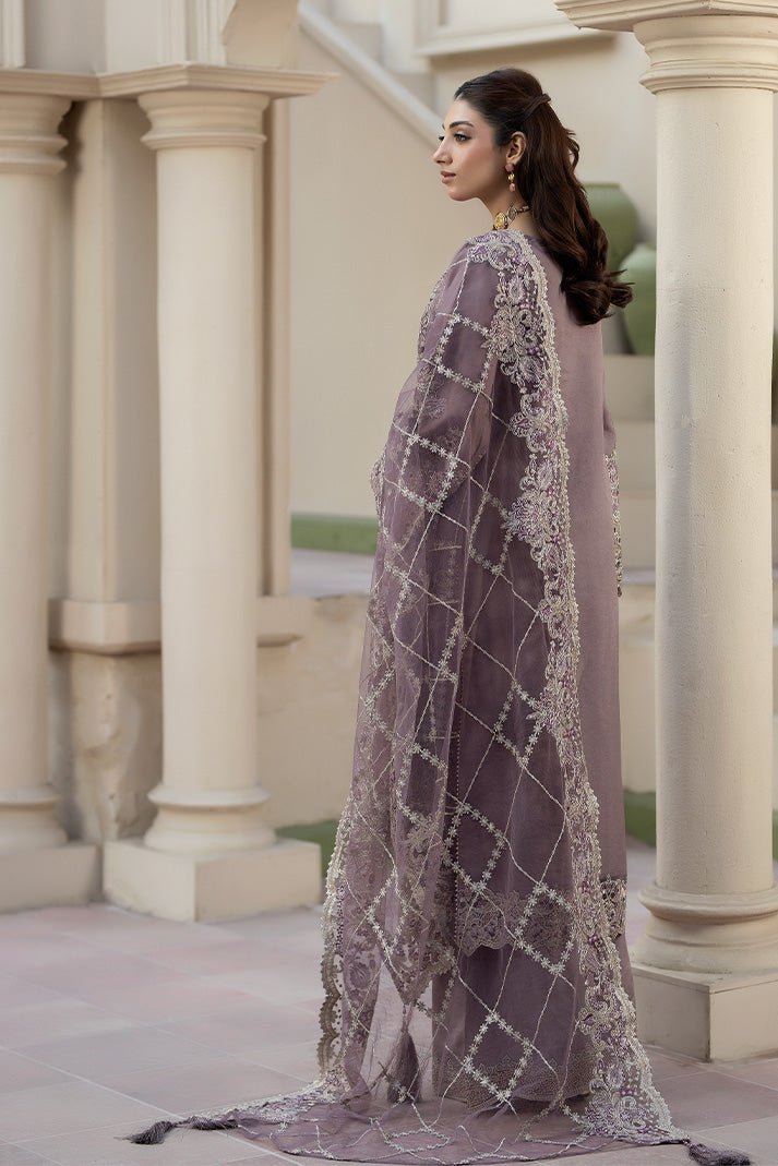 Imrozia Premium | Baad e Saba | I-274 Zehraab-Brand:Imrozia Premium-Type:Ladies Clothes-Purplish Gray-Organza-House of Maryam- Buy in UK, USA