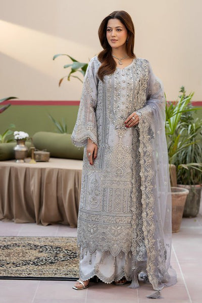 Imrozia Premium | Baad e Saba | I-275 Safiyaan-Brand:Imrozia Premium-Type:Ladies Clothes-Pearl White-Organza-House of Maryam- Buy in UK, USA