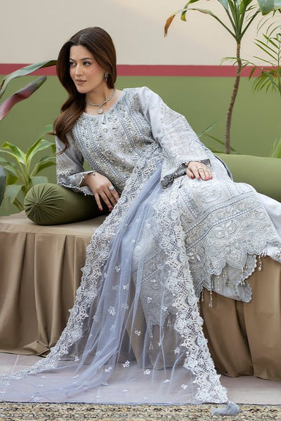 Imrozia Premium | Baad e Saba | I-275 Safiyaan-Brand:Imrozia Premium-Type:Ladies Clothes-Pearl White-Organza-House of Maryam- Buy in UK, USA