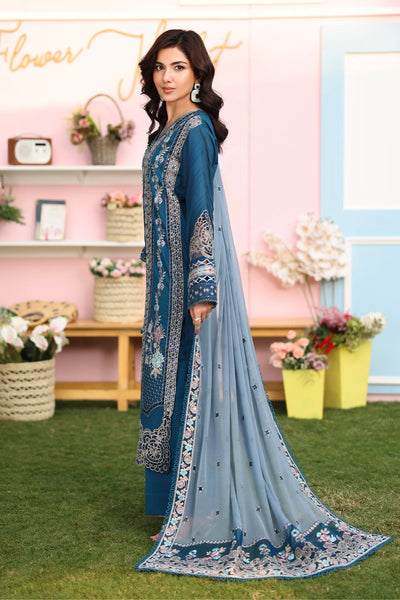 Imrozia Premium | Hayam Luxury Lawn 25 | SL 87 SAHAR-Brand:Imrozia Premium-Type:Ladies Clothes-Teal Blue-Lawn-House of Maryam- Buy in UK, USA