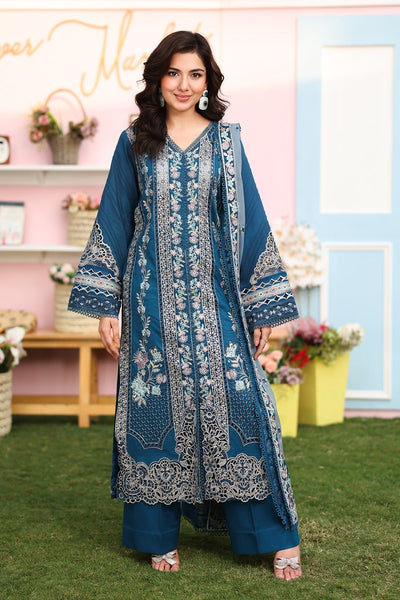 Imrozia Premium | Hayam Luxury Lawn 25 | SL 87 SAHAR-Brand:Imrozia Premium-Type:Ladies Clothes-Teal Blue-Lawn-House of Maryam- Buy in UK, USA