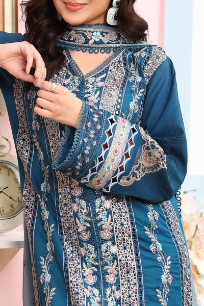 Imrozia Premium | Hayam Luxury Lawn 25 | SL 87 SAHAR-Brand:Imrozia Premium-Type:Ladies Clothes-Teal Blue-Lawn-House of Maryam- Buy in UK, USA