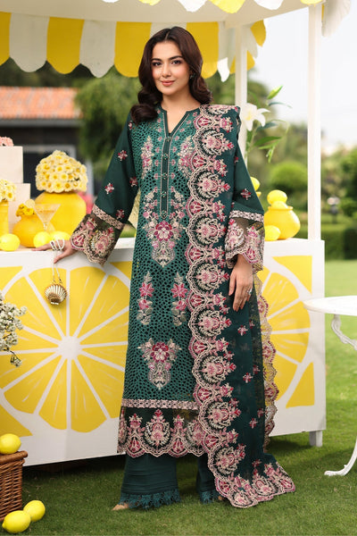 Imrozia Premium | Hayam Luxury Lawn 25 | SL 89 AMAL-Brand:Imrozia Premium-Type:Ladies Clothes-Teal Green-Lawn-House of Maryam- Buy in UK, USA
