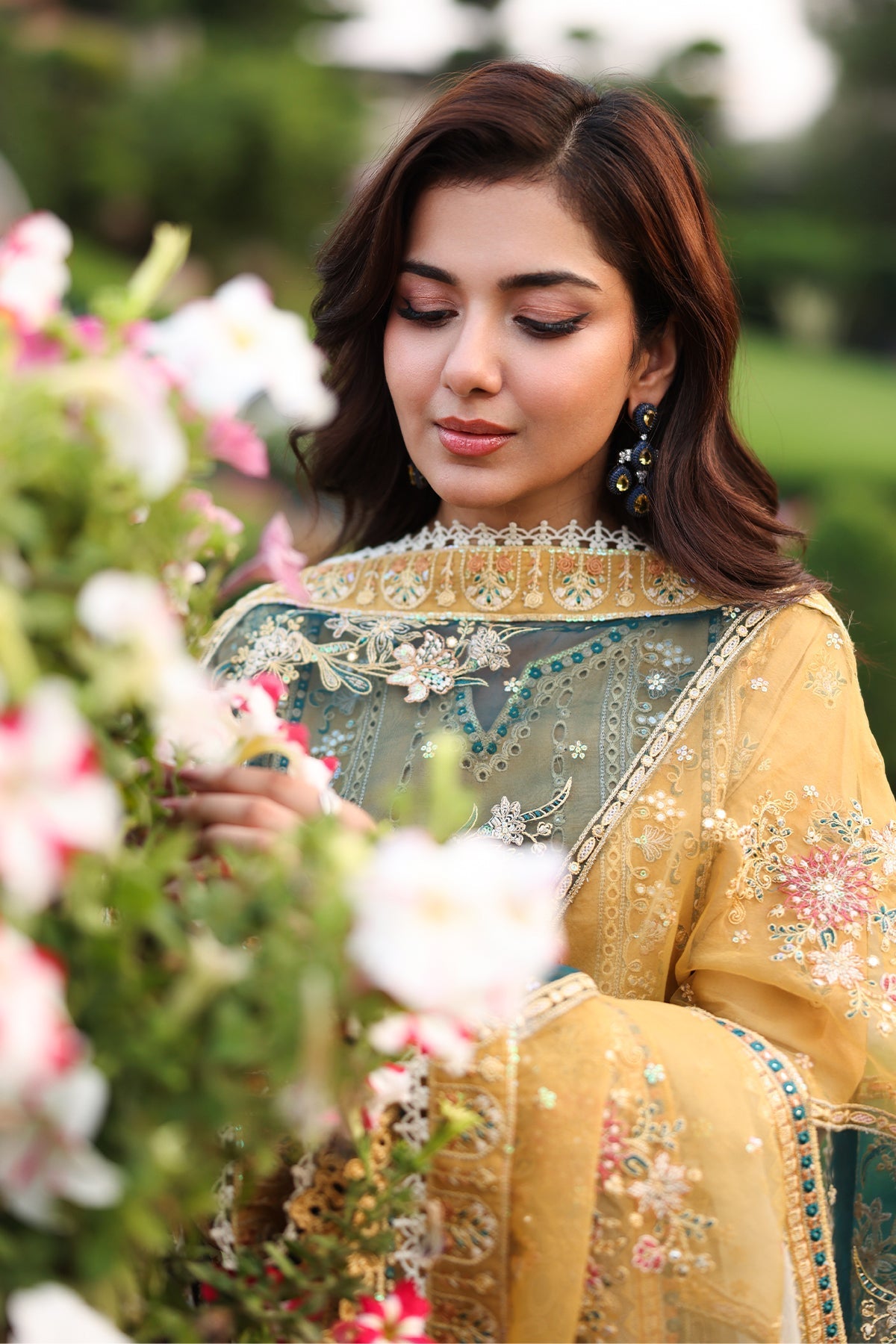 Imrozia Premium | Hayam Luxury Lawn 25 | SL 92 SHAKIRA-Brand:Imrozia Premium-Type:Ladies Clothes-Dust Yellow-Lawn-House of Maryam- Buy in UK, USA