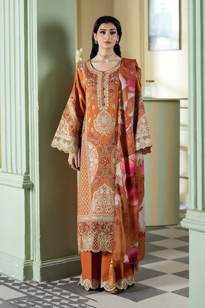 Imrozia Premium | Opaline Drape | IP-186 Ivory Gleam-Brand:Imrozia Premium-Type:Ladies Clothes-Burnt Orange-Viscose-House of Maryam- Buy in UK, USA