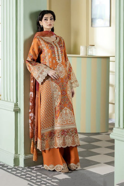 Imrozia Premium | Opaline Drape | IP-186 Ivory Gleam-Brand:Imrozia Premium-Type:Ladies Clothes-Burnt Orange-Viscose-House of Maryam- Buy in UK, USA