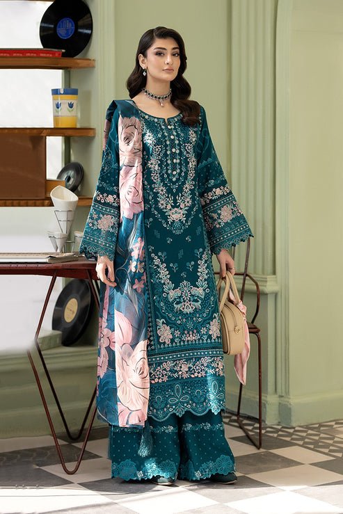 Imrozia Premium | Opaline Drape | IP-188 Soft Lumine-Brand:Imrozia Premium-Type:Ladies Clothes-Teal Green-Viscose-House of Maryam- Buy in UK, USA
