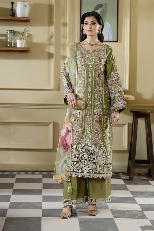 Imrozia Premium | Opaline Drape | IP-193 Pure Allure-Brand:Imrozia Premium-Type:Ladies Clothes-Olive Green-Viscose-House of Maryam- Buy in UK, USA