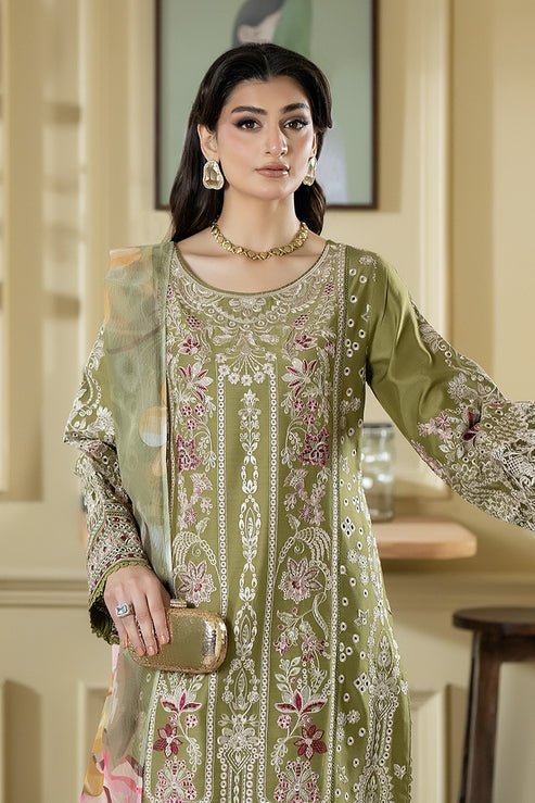 Imrozia Premium | Opaline Drape | IP-193 Pure Allure-Brand:Imrozia Premium-Type:Ladies Clothes-Olive Green-Viscose-House of Maryam- Buy in UK, USA