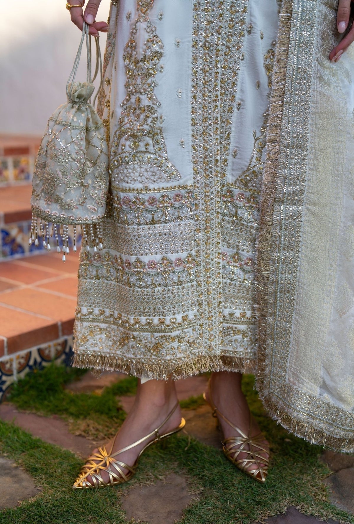 Inayat | Meharma Luxury Pret 26 | AFREEN-Brand:Inayat-Type:Ladies Clothes-Off White-Tussle Silk-House of Maryam- Buy in UK, USA