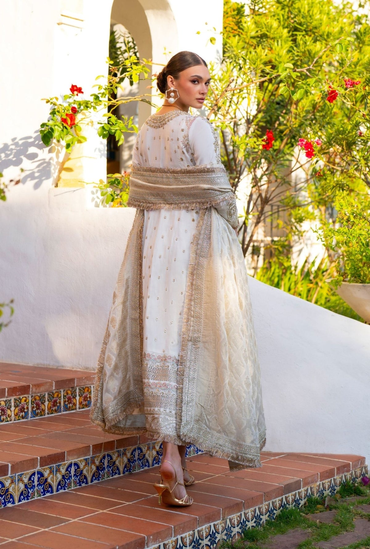 Inayat | Meharma Luxury Pret 26 | AFREEN-Brand:Inayat-Type:Ladies Clothes-Off White-Tussle Silk-House of Maryam- Buy in UK, USA