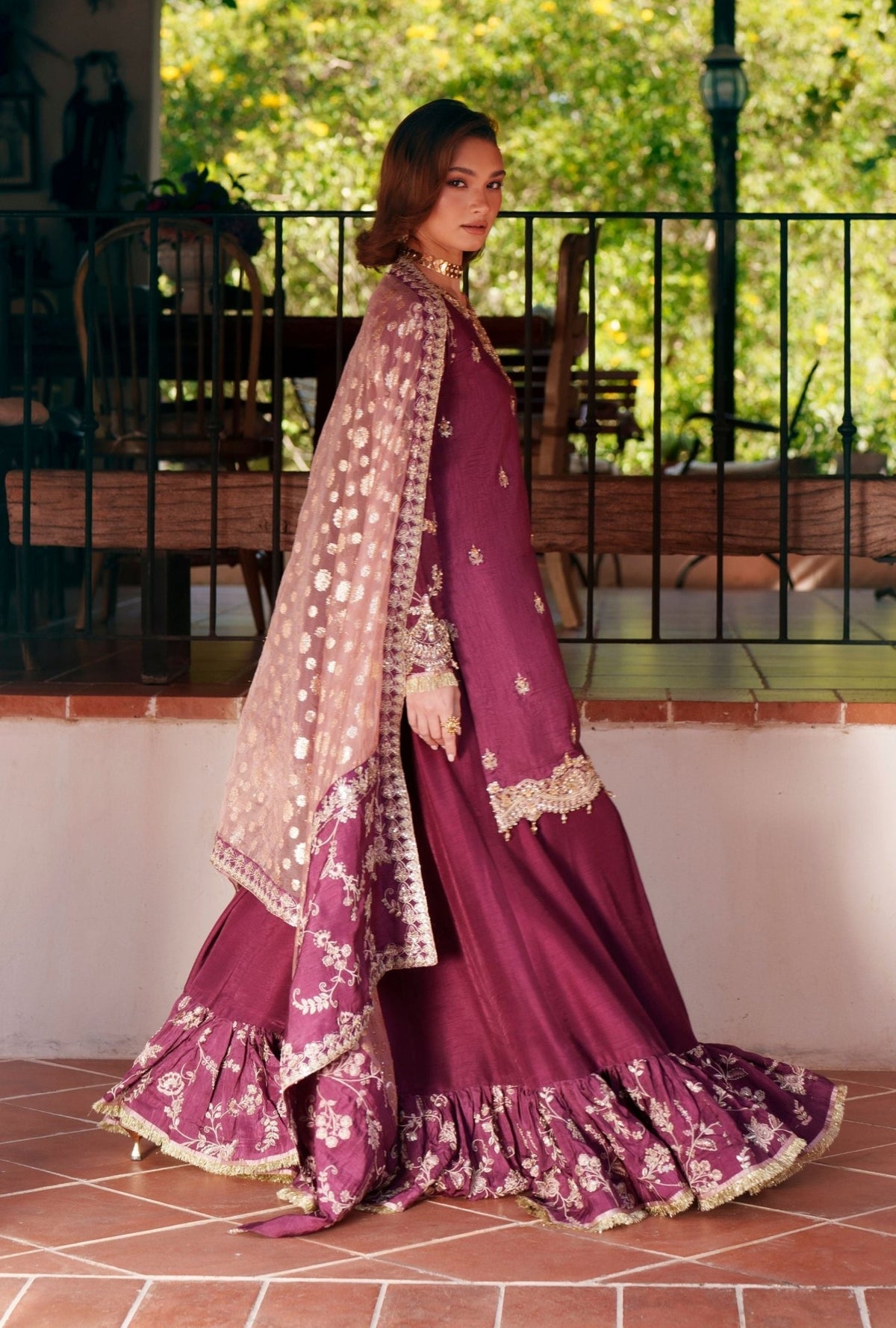 Inayat | Meharma Luxury Pret 26 | JAHAN-Brand:Inayat-Type:Ladies Clothes-Magenta-Raw Silk-House of Maryam- Buy in UK, USA