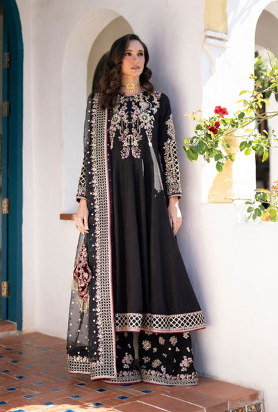 Inayat | Meharma Luxury Pret 26 | KAYA-Brand:Inayat-Type:Ladies Clothes-Black-Raw Silk-House of Maryam- Buy in UK, USA