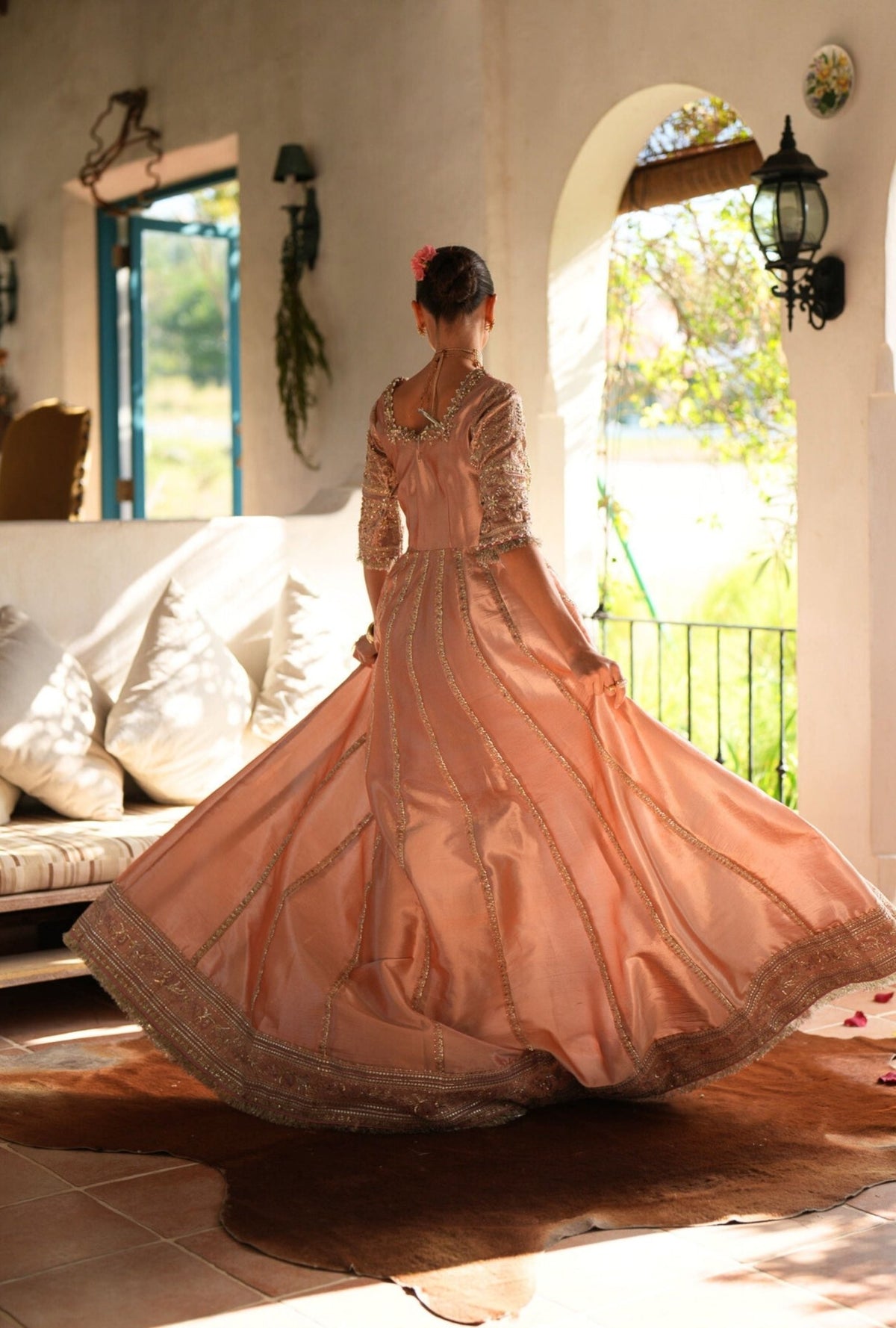 Inayat | Meharma Luxury Pret 26 | NAYAAB-Brand:Inayat-Type:Ladies Clothes-Peach-Zari Tissue-House of Maryam- Buy in UK, USA