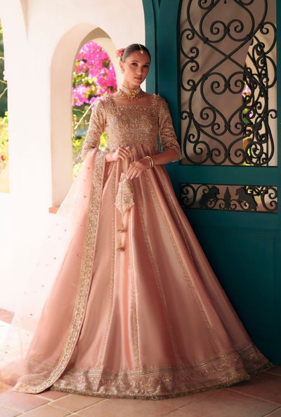 Inayat | Meharma Luxury Pret 26 | NAYAAB-Brand:Inayat-Type:Ladies Clothes-Peach-Zari Tissue-House of Maryam- Buy in UK, USA
