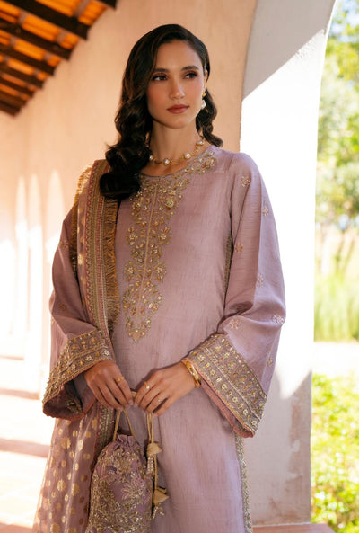 Inayat | Meharma Luxury Pret 26 | SEHER-Brand:Inayat-Type:Ladies Clothes-Soft Lilac-Raw Silk-House of Maryam- Buy in UK, USA