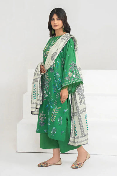 Ittehad | Printed Lawn 24 | IP3P04-3PS-GRN -  Ittehad Casuals - Original Designer Dress - House of Maryam