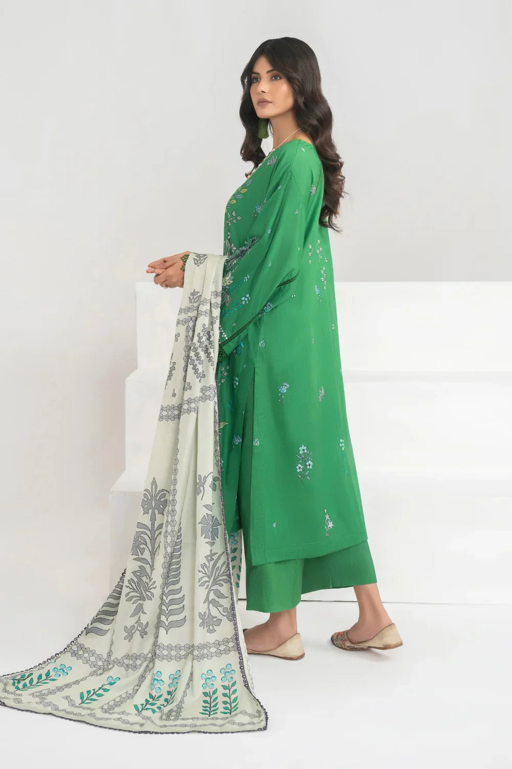 Ittehad | Printed Lawn 24 | IP3P04-3PS-GRN -  Ittehad Casuals - Original Designer Dress - House of Maryam