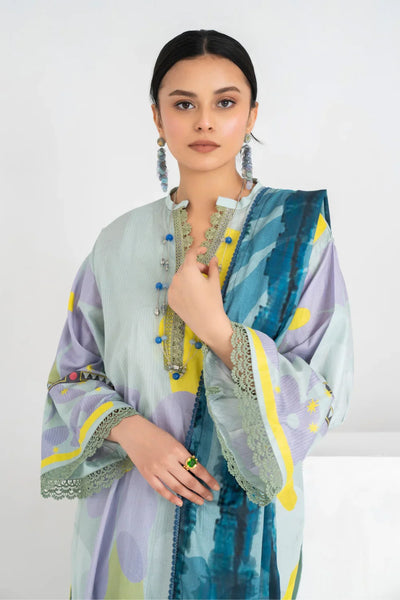 Ittehad | Printed Lawn 24 | IP3P07-3PS-LGR -  Ittehad Casuals - Original Designer Dress - House of Maryam