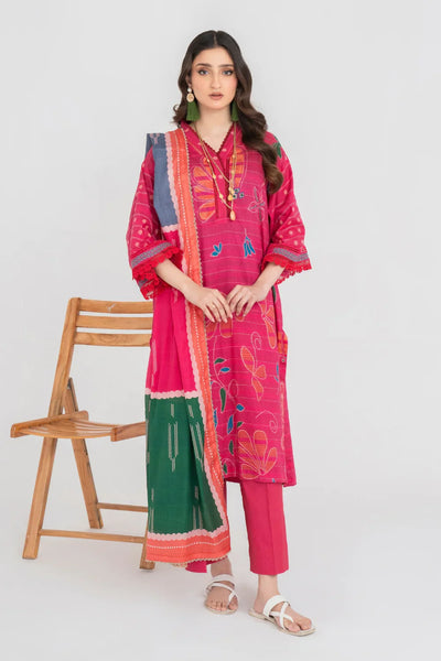 Ittehad | Printed Lawn 24 | IP3P01-3PS-DPK -  Ittehad Casuals - Original Designer Dress - House of Maryam