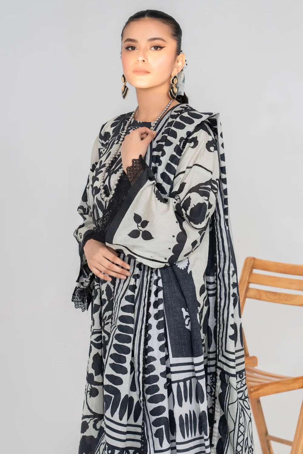 Ittehad | Printed Lawn 24 | IP3P08-3PS-LGY -  Ittehad Casuals - Original Designer Dress - House of Maryam