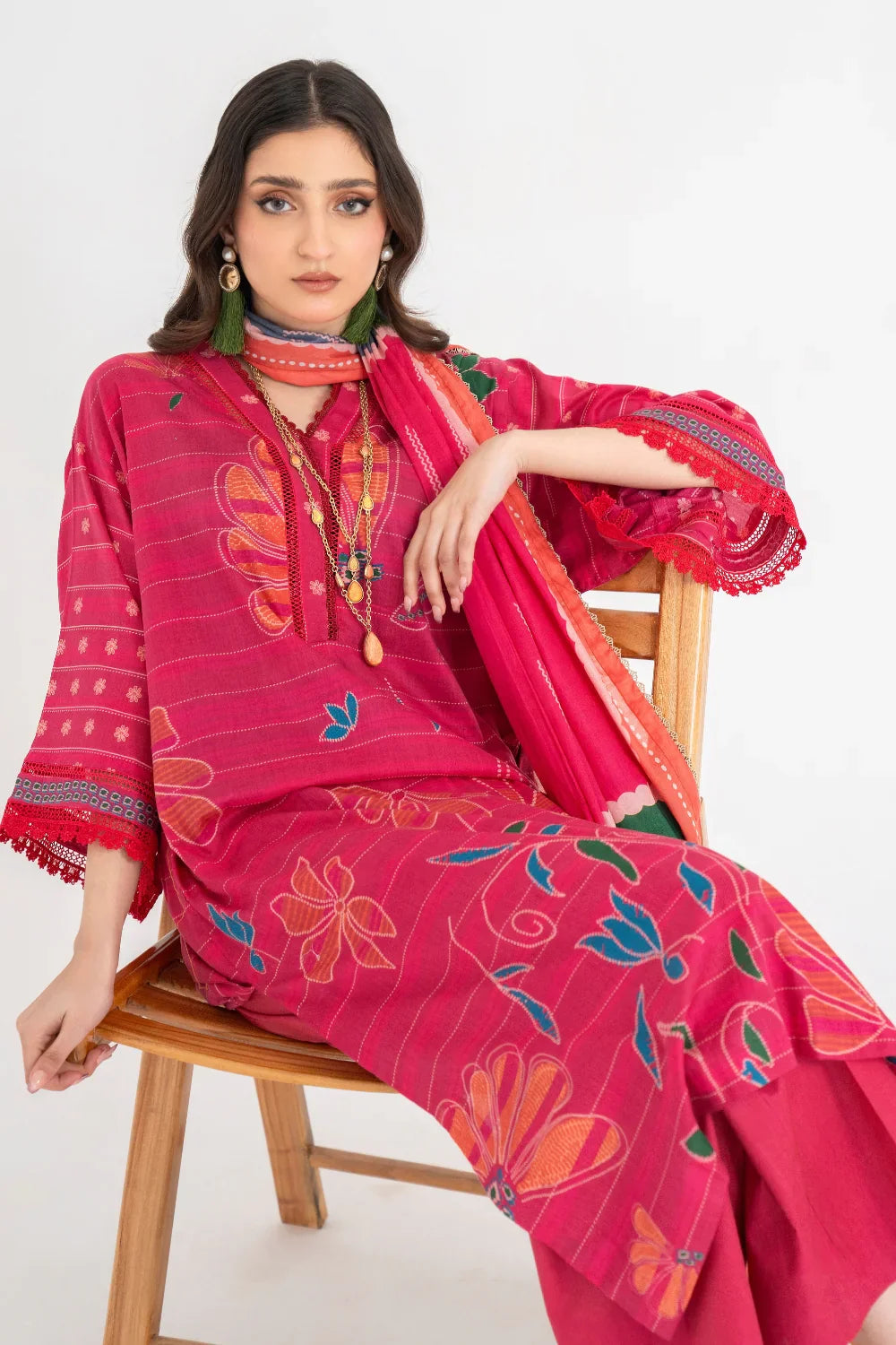 Ittehad | Printed Lawn 24 | IP3P01-3PS-DPK -  Ittehad Casuals - Original Designer Dress - House of Maryam