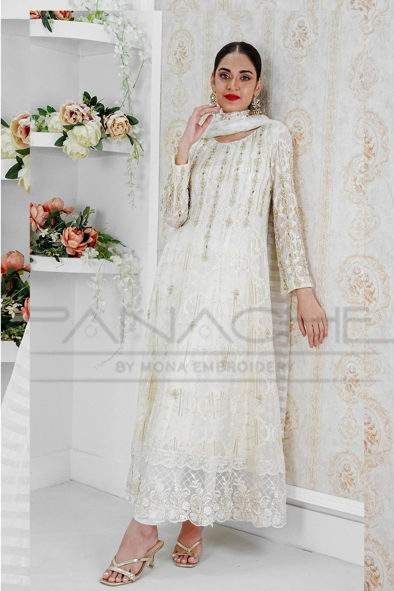 Panache | Pret | Ivory Vogue -  Panache By Mona  - Original Designer Dress - House of Maryam