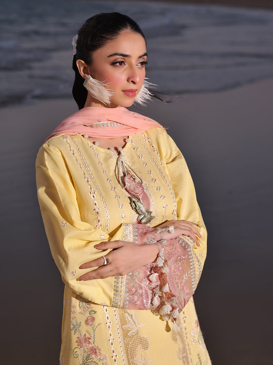 Izel | Saahil Signature Lawn 24 | MUSHQ -  Izel Luxury - Original Designer Dress - House of Maryam