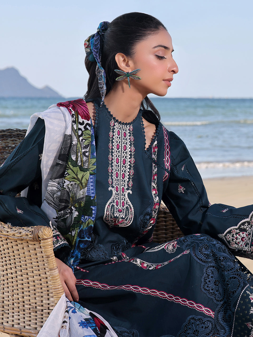 Izel | Saahil Signature Lawn 24 | SAPPHIRE -  Izel Luxury - Original Designer Dress - House of Maryam