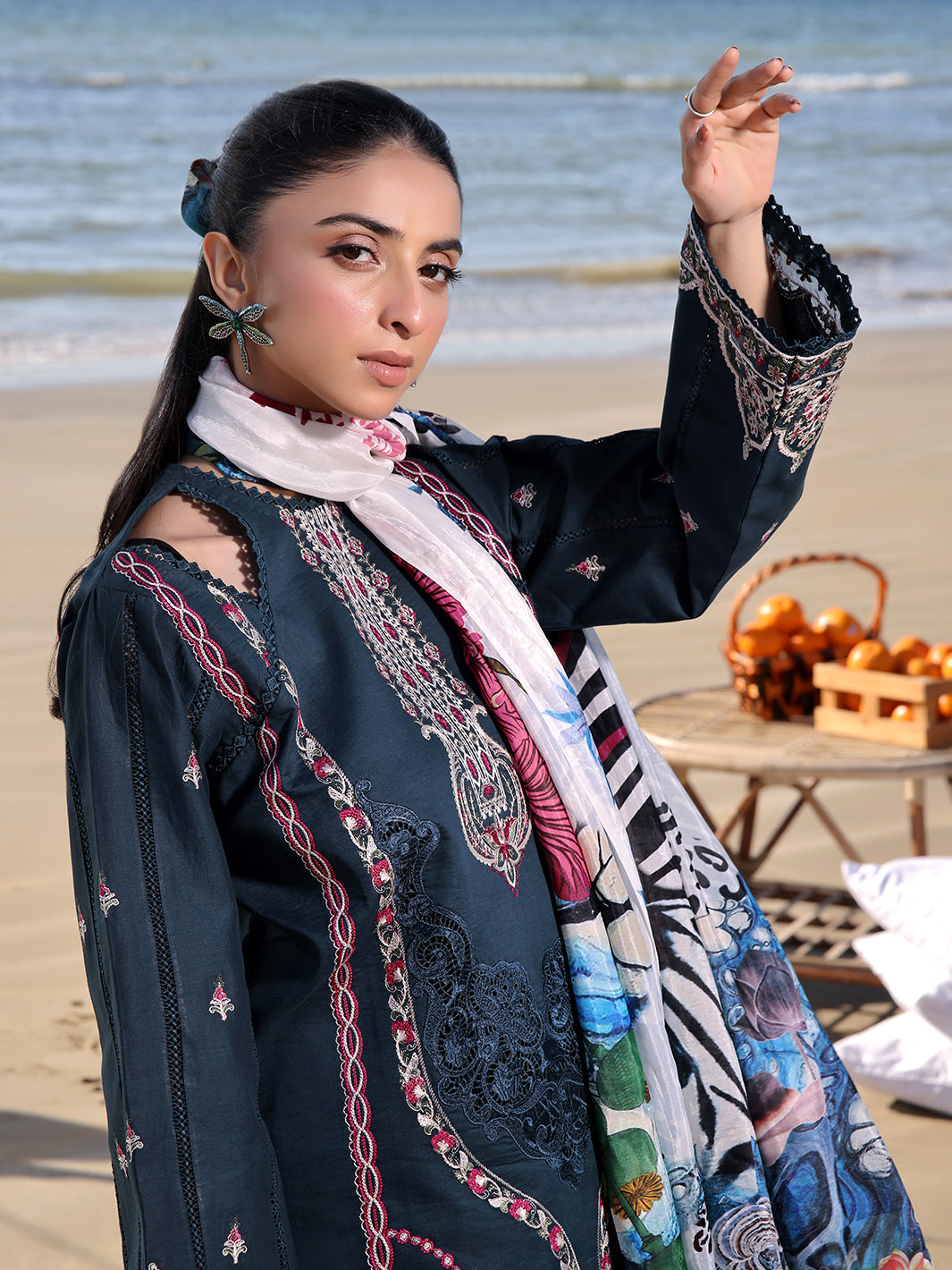 Izel | Saahil Signature Lawn 24 | SAPPHIRE -  Izel Luxury - Original Designer Dress - House of Maryam