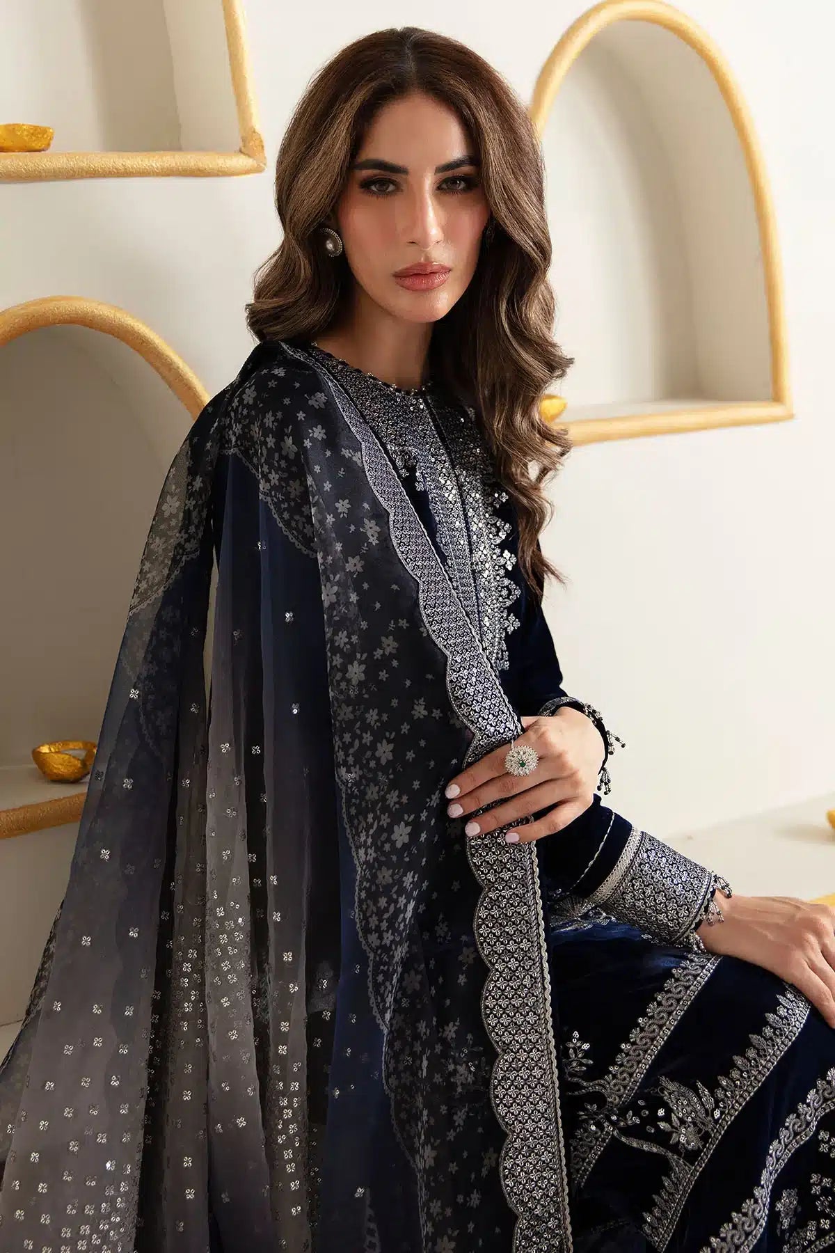 Jazmin | Velvet 23 | VF-2007 by Designer Jazmin - House of Maryam - Pakistani Designer Ethnic Wear in {{ shop.shopifyCountryName }}