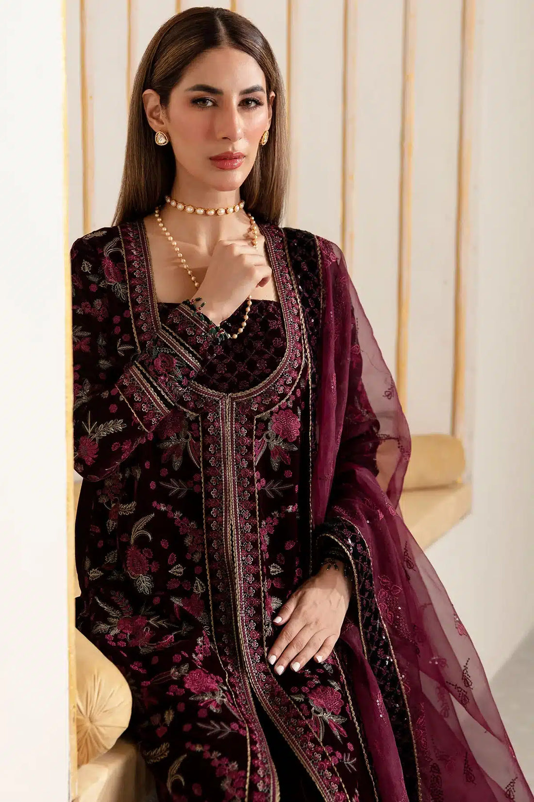 Jazmin | Velvet 23 | VF-2010 by Designer Jazmin - House of Maryam - Pakistani Designer Ethnic Wear in {{ shop.shopifyCountryName }}