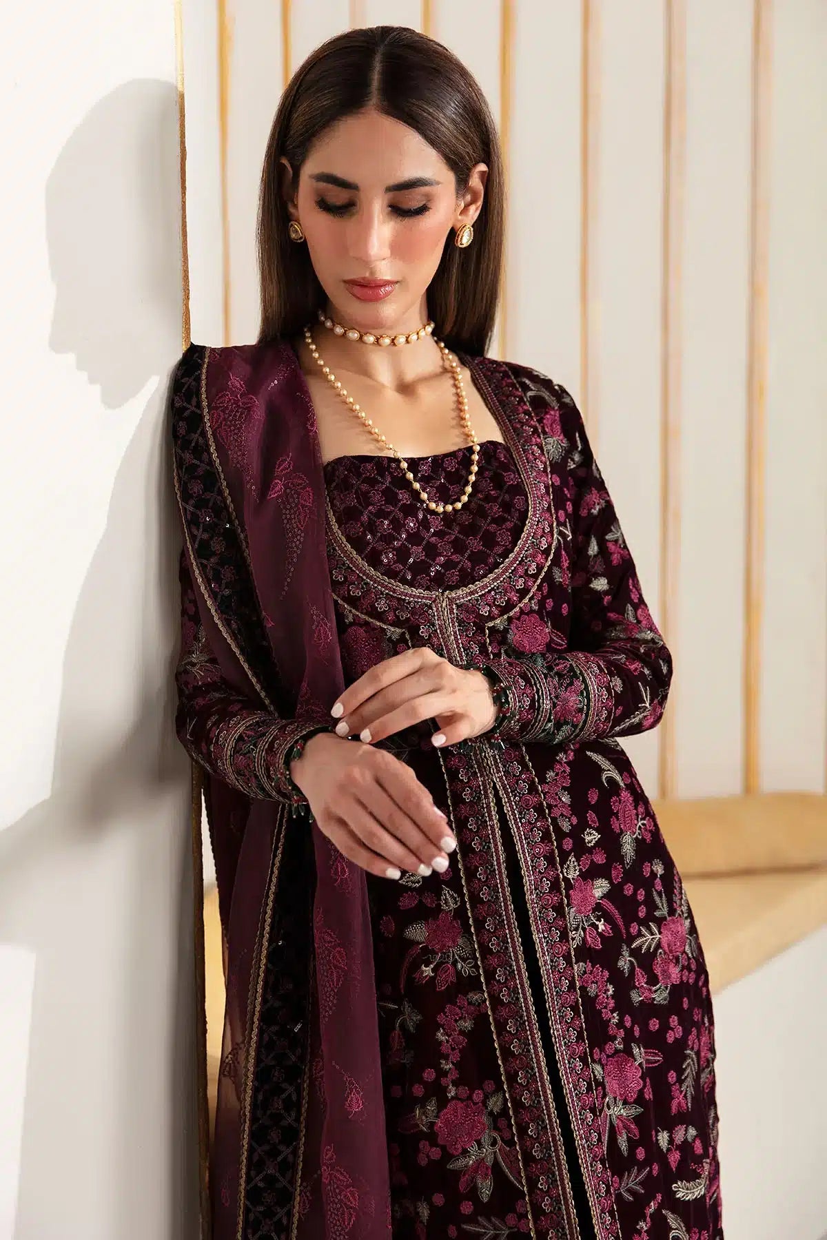 Jazmin | Velvet 23 | VF-2010 by Designer Jazmin - House of Maryam - Pakistani Designer Ethnic Wear in {{ shop.shopifyCountryName }}