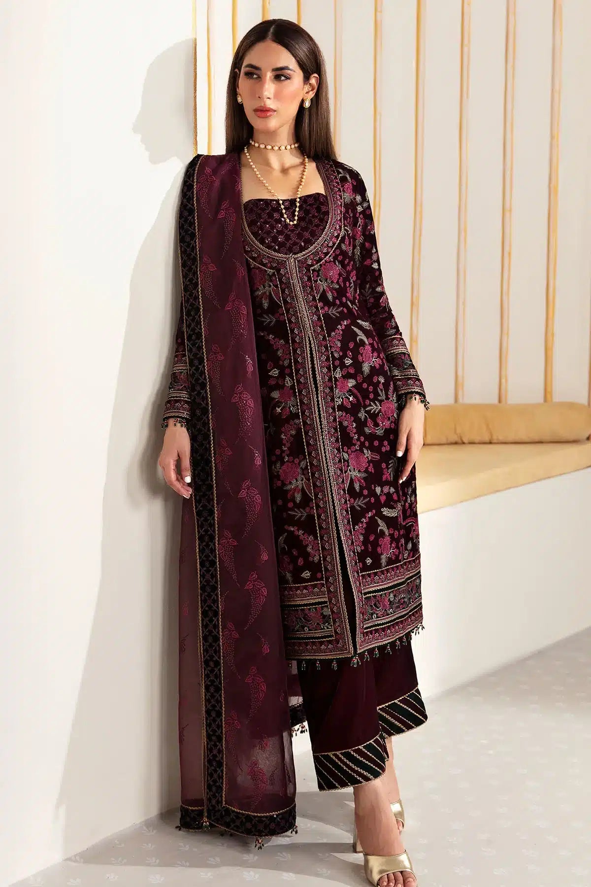 Jazmin | Velvet 23 | VF-2010 by Designer Jazmin - House of Maryam - Pakistani Designer Ethnic Wear in {{ shop.shopifyCountryName }}